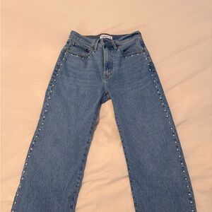 Abercrombie & Fitch Blue Straight Leg Jeans with Studs